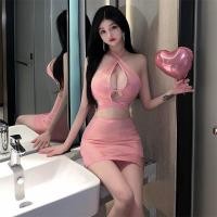 ราคา กระโปรงสั้นสูทเสื้อกล้ามคล้องคอเซ็กซี่2023อกเปลือย (19710520964)