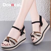 ราคา รองเท้าแตะส้นหนา DOSREAL สำหรับผู้หญิงลดราคารองเท้าแตะมีส้นหนาฤดูร้อนแฟชั่น7ซม รองเท้าแตะมีส้นรองเท้าเสริมส้นสุภาพสตรี (19004555340)