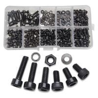 ราคา 300 Pcs Nuts Bolts Set Hex Bolts Nut and Washer Assortment Screws Bolts M3 Tool Kit with Plastic Box Black (15245800438)