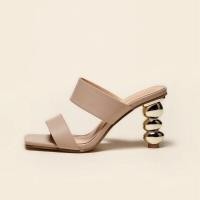 ราคา summer fashion electroplating heel sandals high heels women ladies shoes shaped gourd heel sandals (17542445812)
