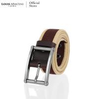 ราคา Louis Montini Canvas Belt canvas เข็มขัดผ้า แคนวาสผสมหนังแท้ หนังฟลูเกรน เข็มขัดผู้ชาย เข็มขัดแฟชั่น MCT12 (892312520)