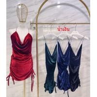 ราคา เดรสสายเดี่ยวสปาเก็ตตี้เนื้อผ้ากำมะหยี่ (17235618709)