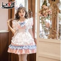 ราคา LXYH COSER KING Plus Size Maid Outfit Super Cute Big Bow Lolita Dress Pink Blue Cute Skirt เครื่องแต่งกายคอสเพลย์ การ์ตูนอะนิเมะ (11290058467)