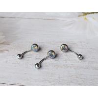 ราคา จิวสะดือสแตนเลสแท้ จิวหูสแตนเลสแท้ Navel 2 CZ STONE Korean earring navel CZ Stainless Steel ascessories (10693913988)