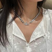 ราคา Vivienne Westwood Pie Fearrings สร้อยคอลูกปัดสีเทาแพลตตินัมตะวันตกของผู้หญิงต่างหู Zircon โซ่ไหปลาร้า2023แท้ (20650851816)