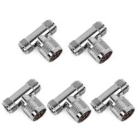 ราคา 3 Way Connector N Male Jack to 2 N Female Triple T in RF Adapter for Outdoor Indoor Antenna Signal Repeater N Male Connector (12995137968)