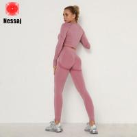 ราคา ชุดเล่นโยคะ Nessaj สำหรับผู้หญิงแขนยาวเซ็กซี่กางเกงผ้ายืดเอวสูงชุดใส่ออกกำลังกายในยิมชุด DRI FIT ชุดเล่นโยคะใส่ออกกำลังกาย (19338914976)