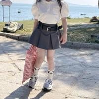 ราคา กระโปรงเด็กผู้หญิงพร้อมเข็มขัดกระโปรงสีพื้นทรงเอเสื้อผ้าจากประเทศเกาหลีเสื้อผ้าวัยรุ่นฤดูร้อน (18304507712)