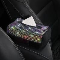 ราคา Bling Car Tissue Holder Creative Paper Napkin Case Tissue Box Napkin Holder Car Paper Boxes Diamond Car Accessories for Girls (17413622188)