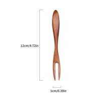 ราคา ใหม่ส้อมผลไม้ไม้สอง Tine ส้อมบนโต๊ะอาหารหลายใช้ขนมขบเคี้ยวเค้กส้อมขนมโรงอาหารร้านอาหาร Flatware ครัวเครื่องมือ (16629879869)