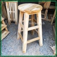 ราคา เก้าอี้บาร์ไม้สัก สูง70 cm เก้าอี้เคาน์เตอร์ ้เก้าอี้กลม งานไม้สักดิบขัดเรียบไม่ทำสี (8372634422)