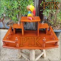 ราคา หิ้งพระ หิ้งวางพระ2ชั้น โมเดิร์นไม้สักทอง หิ้งพระติดผนัง 60 36 ซม สีย้อม อมส้ม พร้อมส่ง (2388634880)