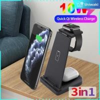 ราคา Shiwaki 3 in 1 Wireless Charging Station Stand Dock for Watch Wireless Charger for Phone (20875493482)