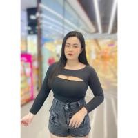ราคา เสื้อสาวอวบ ผ้าเรย่อน แขนยาว เว้าอก รุ่น อวยยศ (20528838509)