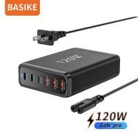 ราคา Basike หัวชาร์จเร็ว หัวชาร์จ 120W USB Type C Charger GaN Quick Charge หัวชาร์จเร็ว 6พอร์ต 3type C 3USB QC4 0 (21226619124)