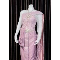 ราคา ชุดไทยศิวาลัยแขนเดี่ยว เสื้อลูกไม้ ชุดไทยเจ้าสาว สีชมพูหวาน งานปัก (20818026888)