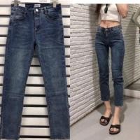 ราคา กางเกงยีนส์ขากระบอกเล็กผ้ายืดเอวสูง ป้ายWOW (19467832103)