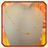 ราคา สร้อยคอทองคำแท้ครึ่งสลึง ลายโซ่โอ แต่งลูกแก้ว หนัก 3 กรัม ทองคำแท้ 96 5 ขายได้ ทอง หลุด จำนำ gold (20612967965)