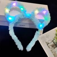 ราคา Luminous Hair Accessories For Weddings Costume Party LED Hair Hoop LED Birthday Headband Halloween Bear Ear Hairband Glow in the dark Costume Party Accessories (19831358295)