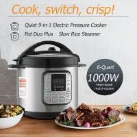 ราคา Pot Duo Plus 6 Quart Whisper Quiet 9 in 1 Electric Pressure Cooker Slow Rice Steamer Sauté Yogurt Maker Warmer Rice Grain Cooker stainless Steel (21037393970)
