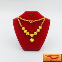ราคา สร้อยคอ สร้อยคอแฟชั่น สร้อยคอระย้าหัวใจ ลายห่วงคู่ คั่นหัวใจจิกเพชร น้ำหนัก 1 บาท ยาว 18 นิ้ว ชุบเศษทองเยาวราช 100 แถมฟรีตลับทอง (4750394324)