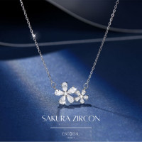 ราคา ESCOBAL พร้อมส่ง สร้อยเพชร Sakura Zirco จี้เพชร Moissanite แท้ สร้อยคอเงินแท้ สร้อยคอแฟชั่น สร้อยรูปซากุระ สร้อยคอเพชร (21142027391)