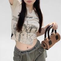 ราคา BRANCHÉ เสื้อคนอวบ เสื้อยืด y2k เสื้อครอป ครอปแขนสั้น คอกลม เสื้อแฟชั่น เสื้อรัดรูป ผู้หญิง เอวลอย 231228029 (21212187339)