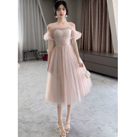 ราคา ชุดเดรสเพื่อนเจ้าสาว Tulle ลูกไม้ลายดอกของผู้หญิงชุดเพื่อนเจ้าสาวสีชมพูกลุ่มน้องสาวชุดเดรสเพื่อนเจ้าสาวชุดแต่งงาน (20805878010)