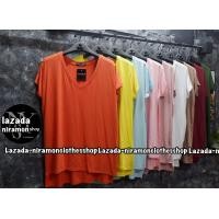 ราคา เสื้อยืดคอวี งานป้ายtopshop แฟชั่นผู้หญิง (19395136661)