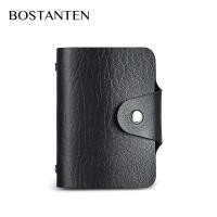 ราคา BOSTANTEN Mens Leather Wallet Card holder Black (19010775276)