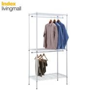 ราคา INDEX LIVING MALL โครงตู้เสื้อผ้า 2 ราว รุ่น ไวร์เน็ท ขนาด 90 ซม สีดำ (213873919)