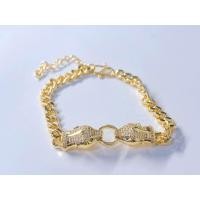 ราคา สร้อยข้อมือหัวเสือ สร้อยข้อมือ ทองฝังเพชร czแท้ ชุบทอง 5 ไมครอน (21183948048)