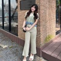 ราคา MesubShop ชุดเซ็ต 2 ชิ้น เสื้อคอกลมแขนสั้น กางเกงขายาว ผ้าไหมพรมยืดเยอะมาก สาวอวบก็ใส่ได้น้า รุ่น แจ้งเหตุ (20871264962)