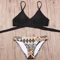 ราคา ชุดว่ายน้ำ bikiniA50 โบฮีเมียน บราบนสีพื้น บราล่างลายโบฮีเมียน พร้อมส่งในไทย (21021602312)