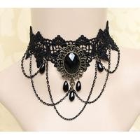 ราคา Gothic Lace Choker Necklace Vintage inspired Halloween Necklace Steampunk Halloween Choker Black Beaded Flower Choker Vintage Lace Choker Necklace (19958776858)