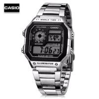 ราคา Velashop นาฬิกาข้อมือผู้ชายคาสิโอ ดิจิตอล Casio Digital สายสแตนเลส รุ่น AE 1200WHD 1AVDF AE 12000WHD 1A AE 1200WHD (212926942)