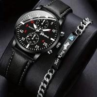 ราคา Geneva นาฬิกาผู้ชายสไตล์มินิมอลสำหรับผู้ชาย นาฬิกาบางพิเศษเรียบง่ายเรียบง่ายธุรกิจสายหนังควอตซ์ (21171188000)