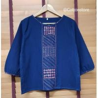 ราคา การะเกด cottonstore ผ้าฝ้าย เสื้อพื้นเมือง handmade ปักมือ งานไทย แขน3 4ส่วน ไซส์ใหญ่ ปราณีต สาวอวบ 38 44 (11601857703)