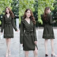 ราคา lalanta เสื้อผ้าแฟชั่น เสื้อผ้าผู้หญิง ชุดเดรส สี เขียวขี้ม้า พร้อมส่ง (16593939142)