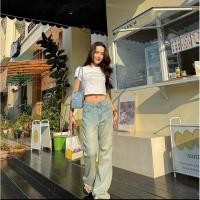 ราคา กางเกงยีนส์ BAVE 83921 ทรงขาม้าเอวต่ำ มี 2 สีสวยมาก (20702196719)