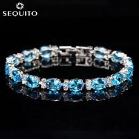 ราคา Sepj สร้อยข้อมือเพชรคิวบิกเซอร์โคเนียทรงรีสวยงามสำหรับผู้หญิงชุบทองคำขาวประดับเพชร แถมฟรีตะขอขยาย B040 (19549614646)