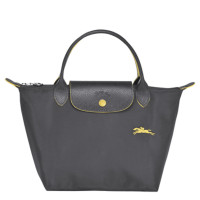 ราคา 100 authentic Longchamp L1621619300 Le Pliage Club 70th anniversary embroidered horse dumpling bag SIZE S Top Handle Bag Grey color made in france (20821098461)