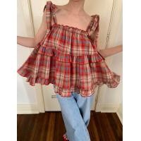 ราคา NEW sweet พร้อมส่งในไทย เสื้อสายเดี่ยว ลายสก็อต สไตล์ฝรั่งเศส เสื้อสายเดี่ยว เสื้อกล้ามผู้หญิง เสื้อสายเดี่ยวผู้หญิง (19472949157)