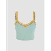 ราคา Cider Lace Contrasting Trim Crop Cami Top (20691732285)