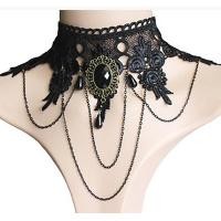 ราคา Gothic Lace Choker Necklace Vintage inspired Halloween Necklace Steampunk Halloween Choker Black Beaded Flower Choker Vintage Lace Choker Necklace (19958776857)