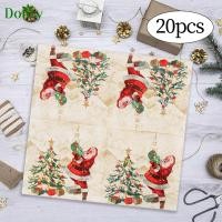 ราคา Dolity Christmas Napkins Disposable Decorative Guest Napkins Paper Luncheon Napkins for Birthday Cafe Bar Holiday Restaurant Wedding (20780820687)