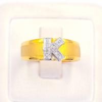 ราคา Happy Jewelry แหวนตัวอักษรตัว K ทองแท้ 9k 37 5 เพชรเกสร AL122 (20729942969)
