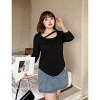 ราคา CiCi Plus 1311 เสื้อไหมพรมคอกกลม ดีเทลสายไขว้หน้าเก๋ๆ ผ้าร่อง ทรงดีย์ สวยปังมากสาวอวบอ้วน (17110530406)