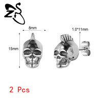 ราคา 1 2ชิ้นต่างหูรูปหัวกะโหลกพังค์ต่างหูรูปปลาหมึกรูปงูเหล็กกล้าไร้สนิมต่างหูแบบหนีบลายมังกรบินต่างหูกระดูกอ่อน Tindik Telinga (20447604460)