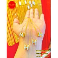 ราคา สร้อยคอพร้อมจี้ Hermes สีขาวฝังเพชรสวิส ยาว 22 25 cm (16430708217)